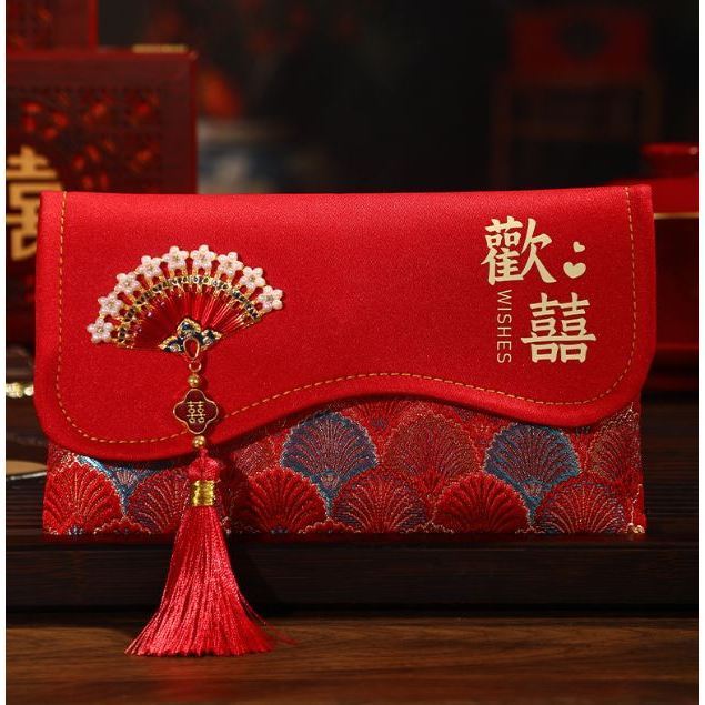 Brocade Embroidery Fabric Wedding Red Envelope Money Pocket Hongbao New Year's Blessing Bag Chinese Spring (3226L) - Image 11