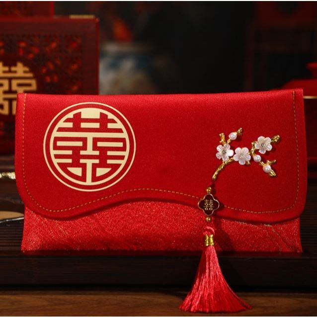 Brocade Embroidery Fabric Wedding Red Envelope Money Pocket Hongbao New Year's Blessing Bag Chinese Spring (3226L) - Image 13
