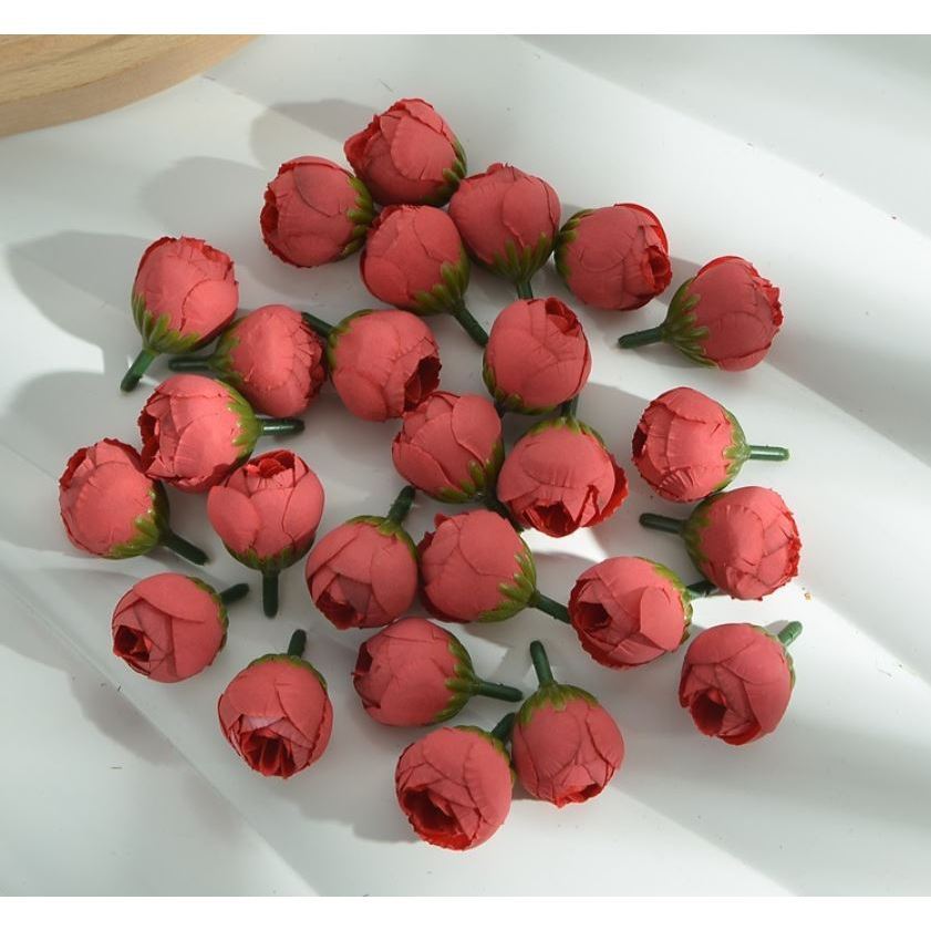 5pcs Mini Tea Bud 2cm Artificial Rose DIY Production Wrist Flower Material Accessories Straw Hat Hair Card Decor(3240L) - Image 4