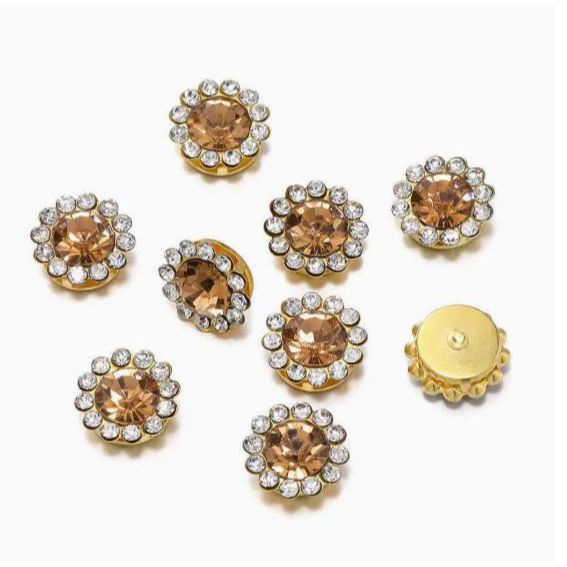 5pcs 10mm Flower Rhinestones Beads Jewelry Making Silver Gold Claw Flatback Crystal Cabochon Sew On Hair Clip (3241L) - Image 8