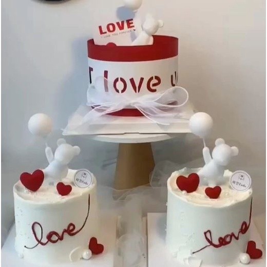 Cute Glowing Balloon Pink Gold Bear Love Cake Topper Valentine's Day Gift Baby Birthday Baking Dessert Decor(2009L) - Image 5