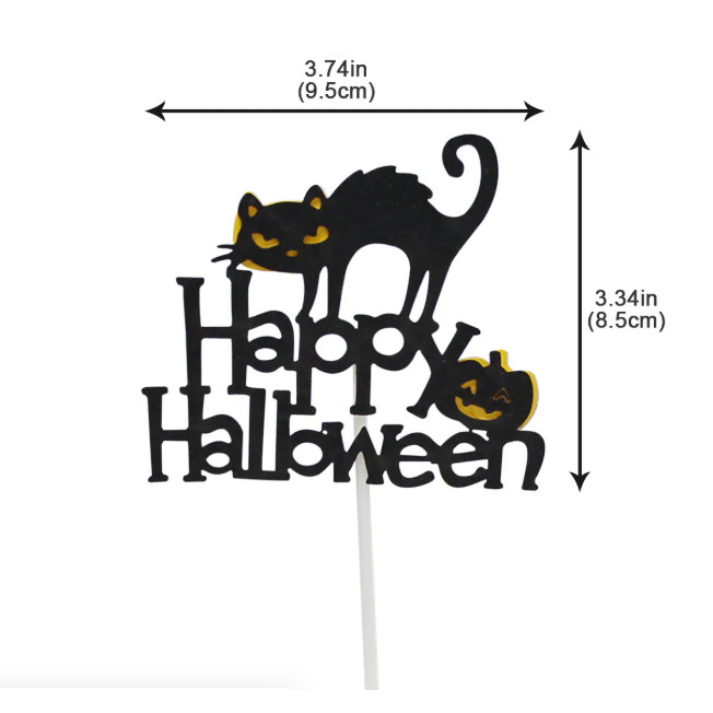 Halloween Cake Topper Happy Halloween Cake Topper Decorative Sign Party Decoration Supplies Cake Decorating (1342L) - Image 6