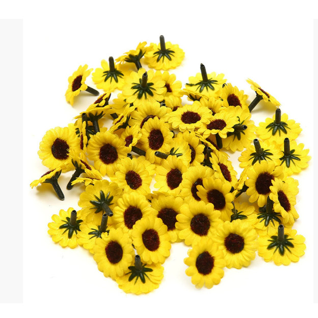 25pcs Lifelike Artificial Plastic Sunflower Heads Home Party Decorations Props (Yellow) (858L) - Image 6
