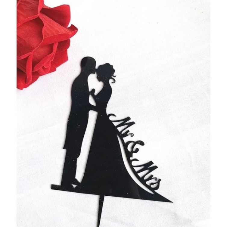 Wedding Acrylic Cake Topper Mr Mrs Wedding Decorations Acrylic Gold Cake Toppers Marriage Party Supplies (414L) - Image 19