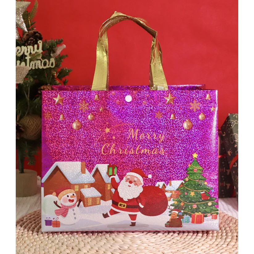 Christmas Pressed Non-woven Laminated Handheld Bags (4022L) - Image 15