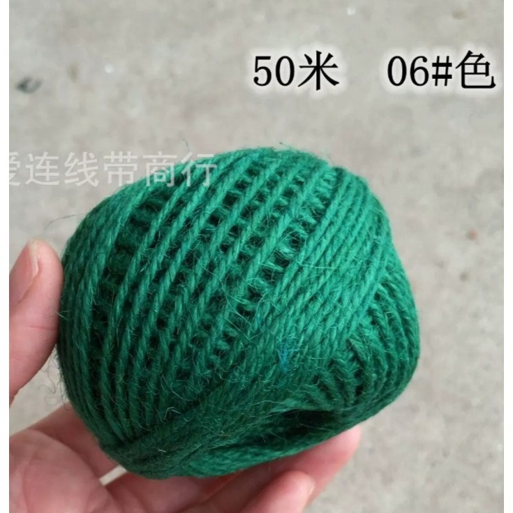50Meters 2mm Colorful Natural Jute Cord Burlap Twine Rope For Handmade Gift Wrap DIY Crafts Home Wedding 彩色麻绳 (1980L) - Image 19