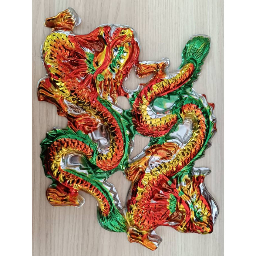 Plastic gold-plated dragon and phoenix pair, vacuum-formed colorful dragon and phoenix 塑料镀金对龙对凤 (4026L) - Image 10