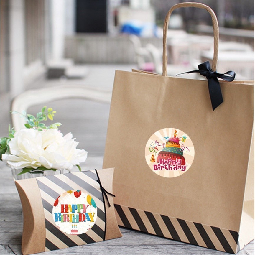 500pcs Adorable Round Happy Birthday Sticker In Designs Kawaii Stationery Cute Things Love 生日祝福贴纸 (2432L) - Image 6