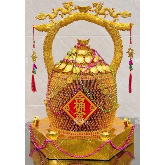 Plastic Golden Dragon and Phoenix Double-Sided 3D Ornament 塑料金龙凤凰双面立体摆件 (4032L) - Image 8