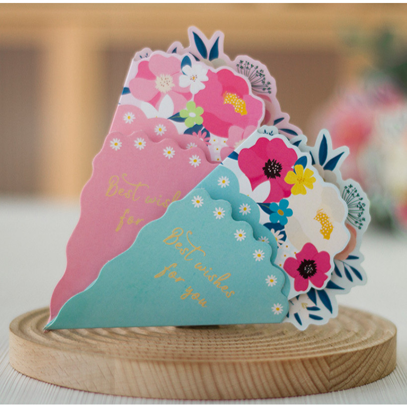 1pc Creative Festival Greeting Card Thank You Teacher Days Gratitude Blessing Card Gift Message Card花束鲜花贺卡(2404L) - Image 5