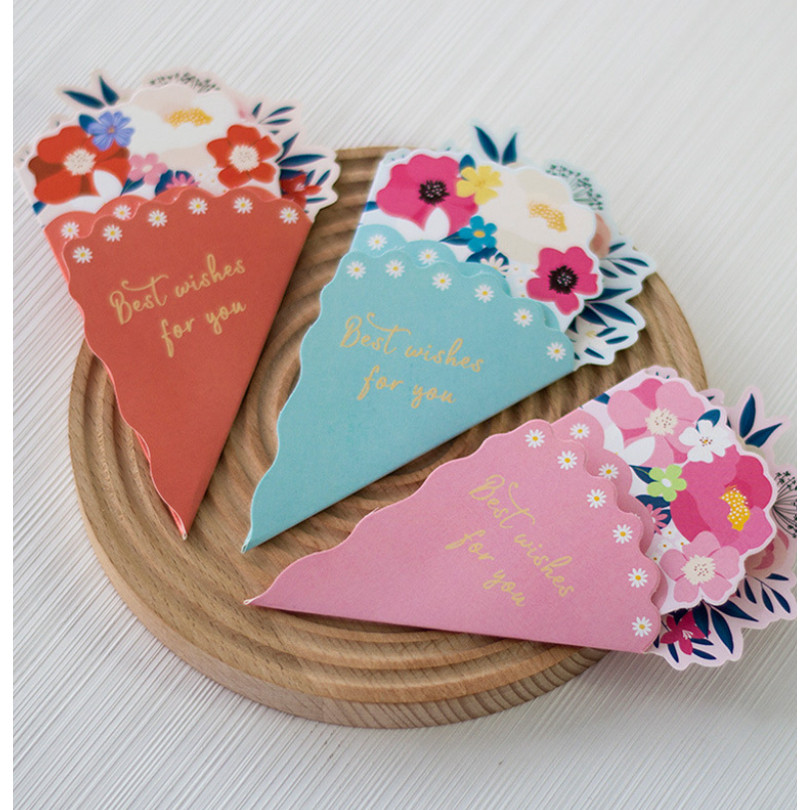1pc Creative Festival Greeting Card Thank You Teacher Days Gratitude Blessing Card Gift Message Card花束鲜花贺卡(2404L) - Image 6