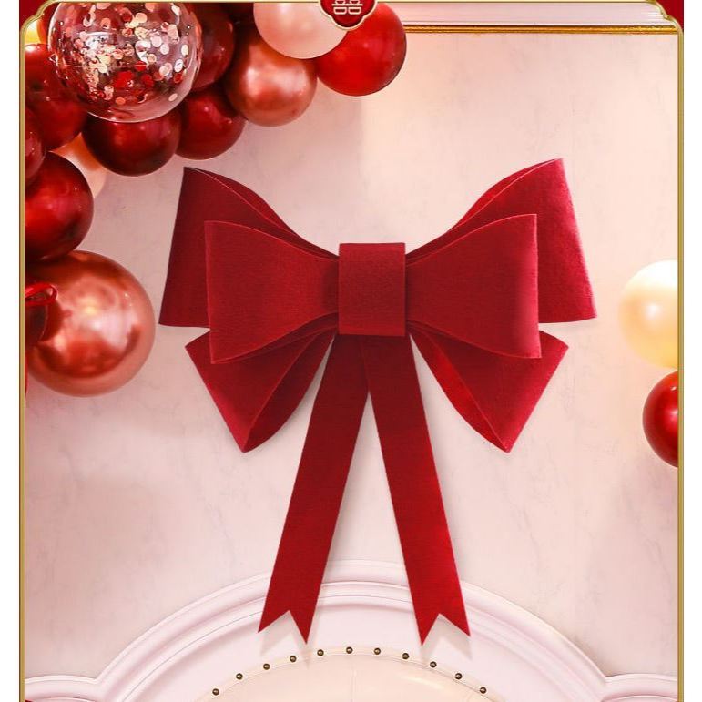 2pc/pack Wedding Room Layout Bow Structured Curtain Wedding Supplies Big Full Preparation Wedding Layout New House(3198L - Image 2