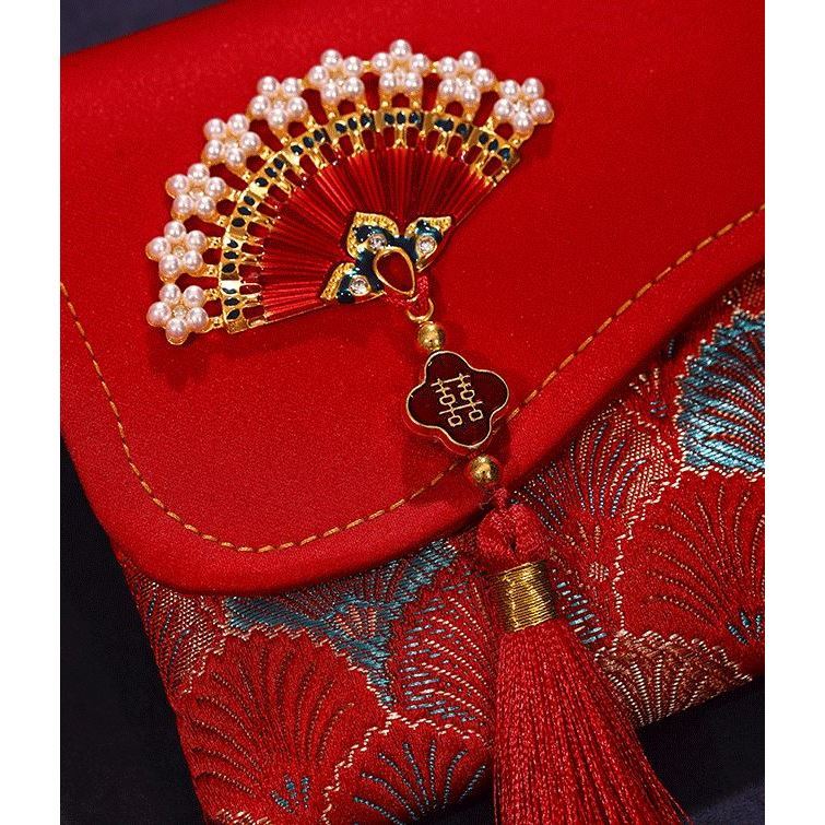 Brocade Embroidery Fabric Wedding Red Envelope Money Pocket Hongbao New Year's Blessing Bag Chinese Spring (3226L) - Image 6