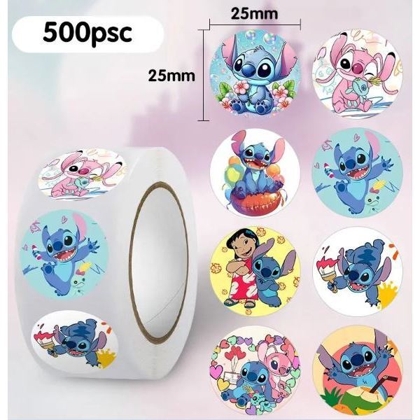500pcs/roll Disney Movie Stitch Cartoon Sticker Waterproof DIY Graffiti Phone Laptop Luggage Guitar Notebook Stick(3232L