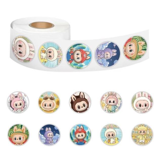500pcs/roll Anime Labubu Monster Pokemon Cartoon Waterproof Sticker Water Bottle Laptop Scrapbook DIY Sticker Kid(3235L) - Image 2