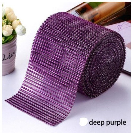 1yard Sparkling colorful Plated Diamond Mesh Wrap Crystal Rhinestone Ribbon Accessories (616L) - Image 15