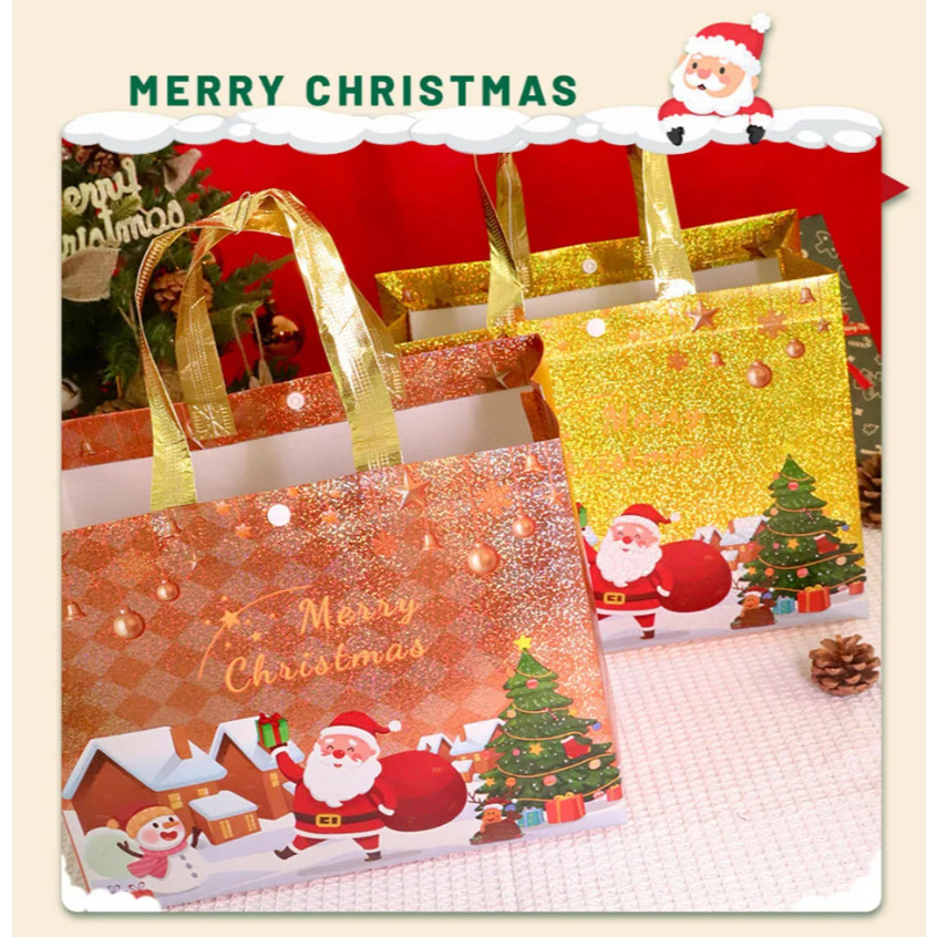Christmas Pressed Non-woven Laminated Handheld Bags (4022L) - Image 7