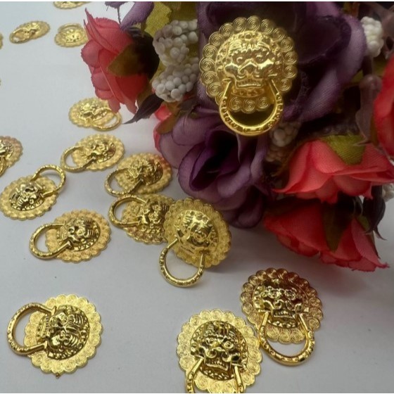 Gold and silver vault door springs, lion head handles, small pull rings, door and window 金银财库门弹簧狮子头拉手小拉环门窗配件 (4029L) - Image 4