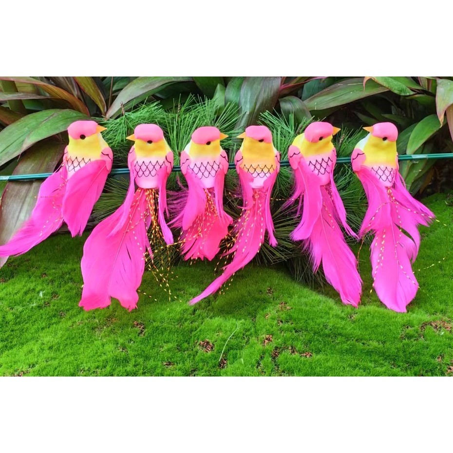 Foam Simulation Couple Birds Tree Ornament Artificial Feathers Multicolor Fake Bird Miniatures Garden Tree (4039L) - Image 13