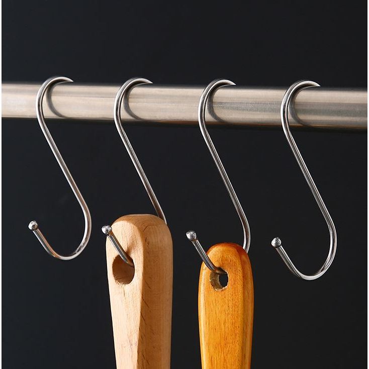 3pcs S-Shaped Hooks S Hook Hanging Hangers Kitchen Bathroom Storage for Bags Clothes Caps Towels Holders (3212L) - Image 2
