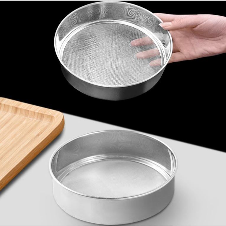 18cm Round Kitchen Mesh Flour Sifter Stainless Steel Flour Sieve Baking Tool Ultra-fine Strainer Sifters(3218L) - Image 2