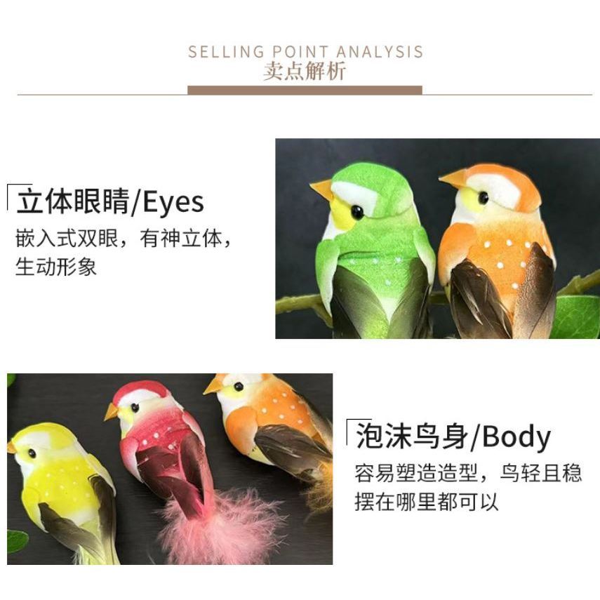 1pc Artificial Realistic Decorative Colourful Foam Feather Birds (3229L) - Image 6