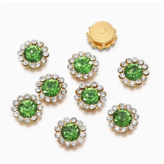 5pcs 10mm Flower Rhinestones Beads Jewelry Making Silver Gold Claw Flatback Crystal Cabochon Sew On Hair Clip (3241L) - Image 9