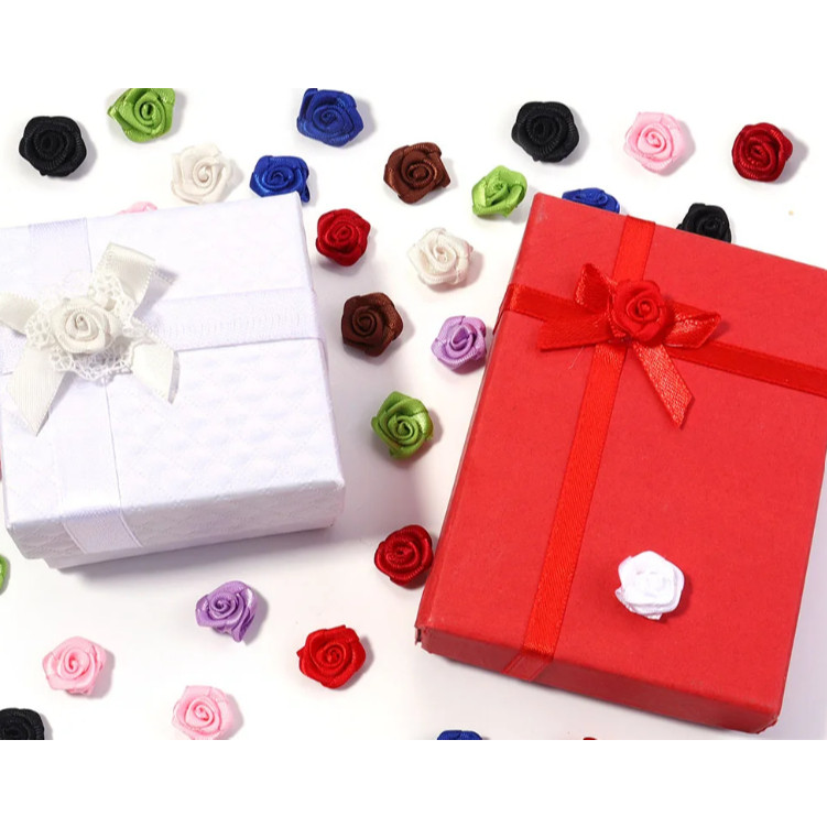 20pcs 15mm Mix Color small rose flower mini handmade satin ribbon rose head wedding scrapbooking decoration(855L) - Image 8