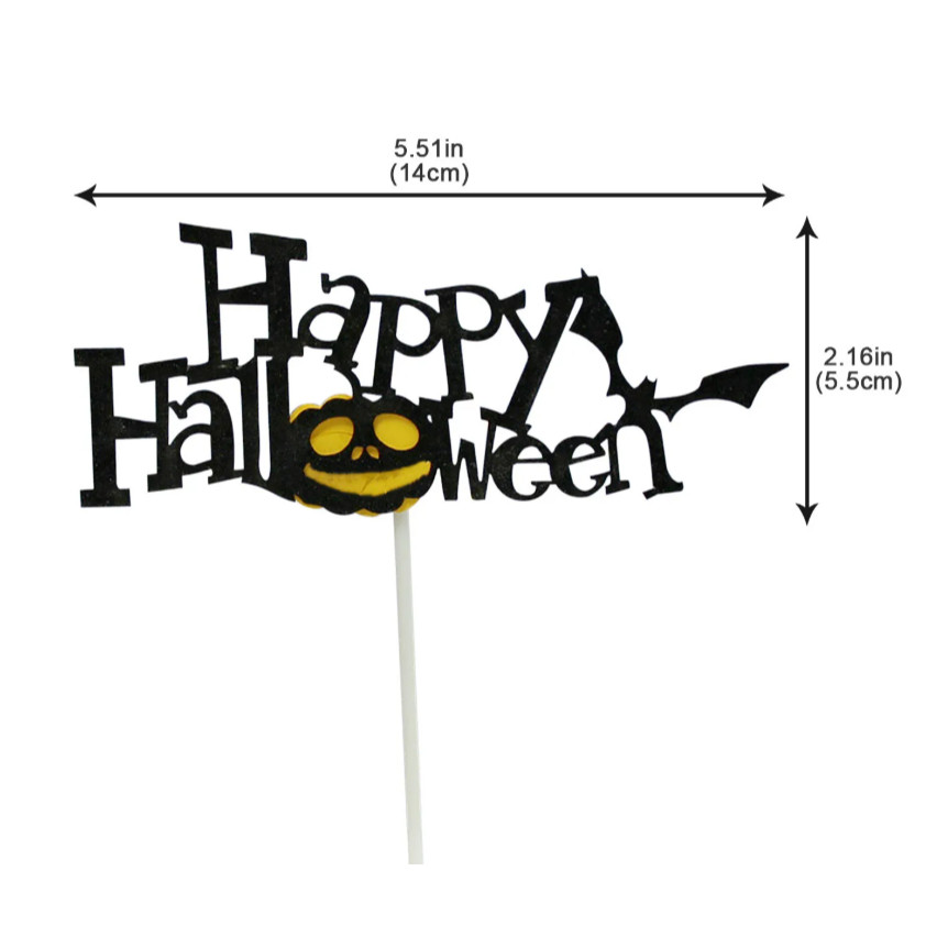 Halloween Cake Topper Happy Halloween Cake Topper Decorative Sign Party Decoration Supplies Cake Decorating (1342L) - Image 5