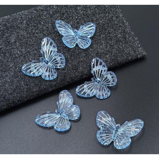 Mini Butterfly Hair Claws Transparent Resin Hair Claws Barrette Fashion Cute Sweet Hairpins 亚克力幻彩立体镭射蝴蝶(1172-2872L) - Image 19