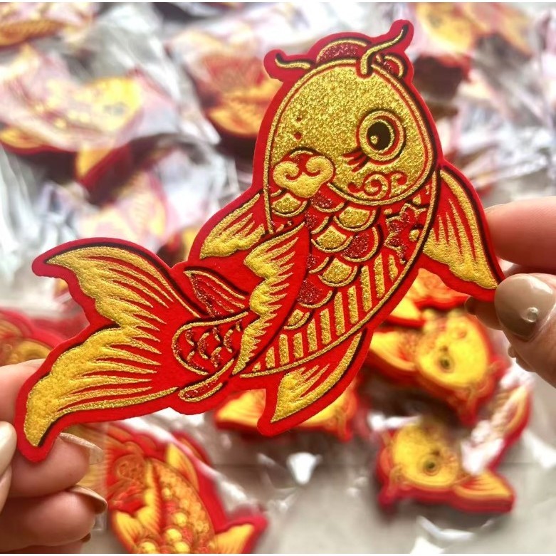 Velvet Small Lucky Characters New Year Self-adhesive Door Stickers Chinese Spring Festival Stamping福字贴绒布(4031L) - Image 6