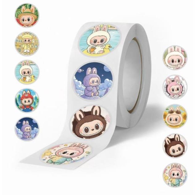 500pcs/roll Anime Labubu Monster Pokemon Cartoon Waterproof Sticker Water Bottle Laptop Scrapbook DIY Sticker Kid(3235L)