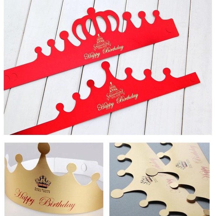 5pcs Kids Adults Happy Birthday Paper Hats Prince Princess Crown Party Decoration (1461L) - Image 5