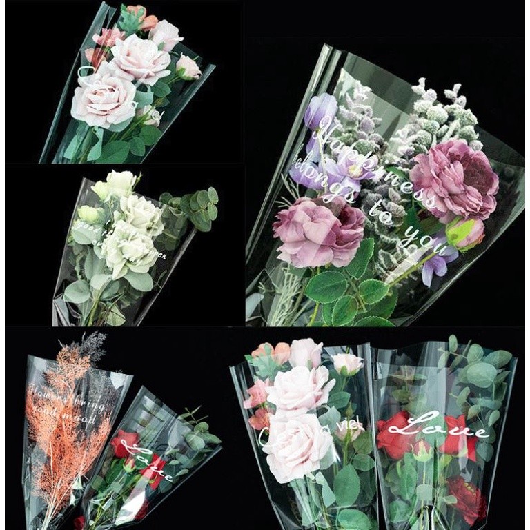 100pcs Flower Wrapping Bags Flower Bouquet Packaging Bags Floral Arrangement Bag(1962L)