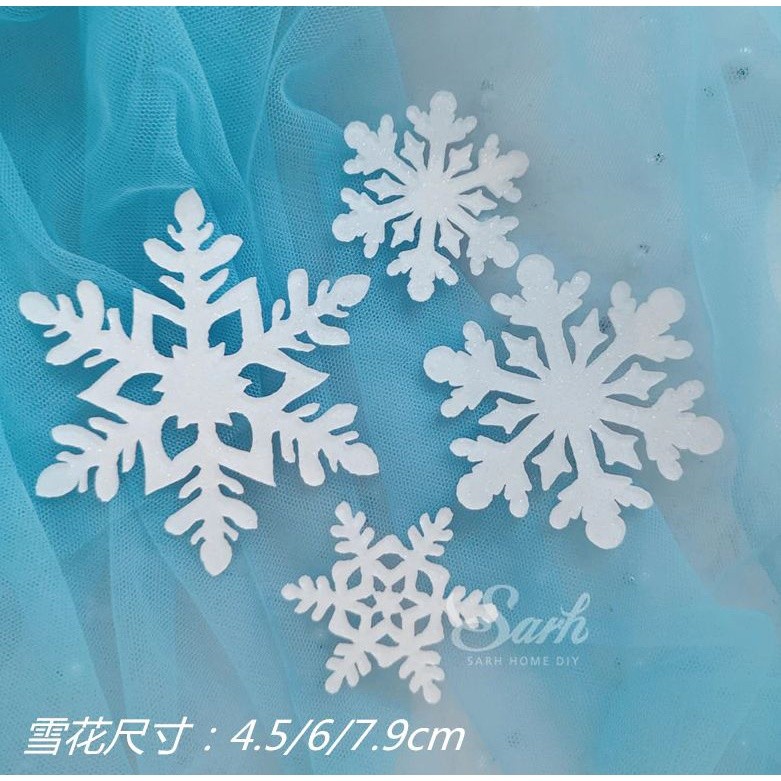 4pcs Merry Christmas Acrylic Cake Topper Glitter White Snowflake Cupcake Topper For Christmas Party Decor(805L) - Image 4