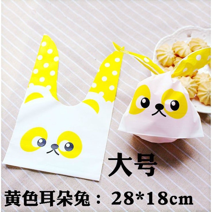 50pcs/lot cute rabbit ear cookie bags Self-adhesive Plastic Bags for Biscuits Snack Baking Package food bag(150L) - Image 3