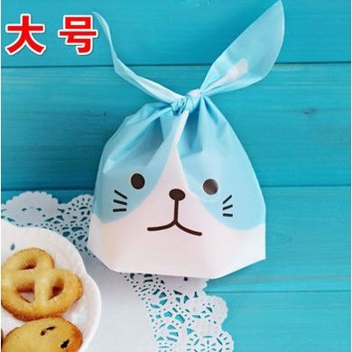 50pcs/lot cute rabbit ear cookie bags Self-adhesive Plastic Bags for Biscuits Snack Baking Package food bag(150L) - Image 5
