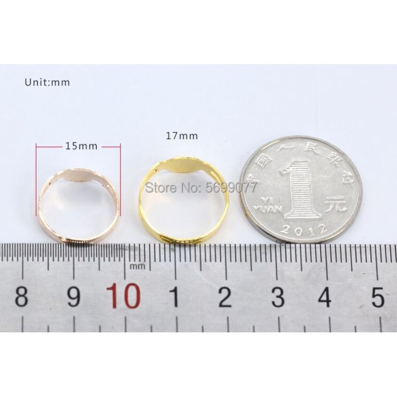 1/2pcs Open Ring Circle With Pad Adjusted 18mm Flat Ring Base Silver Plated For Jewelry Making 戒指托(1977L) - Image 3