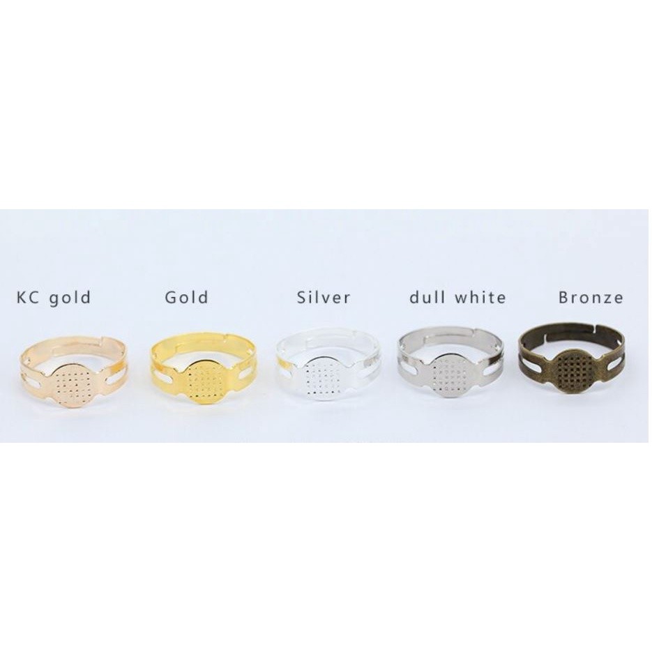 1/2pcs Open Ring Circle With Pad Adjusted 18mm Flat Ring Base Silver Plated For Jewelry Making 戒指托(1977L) - Image 2
