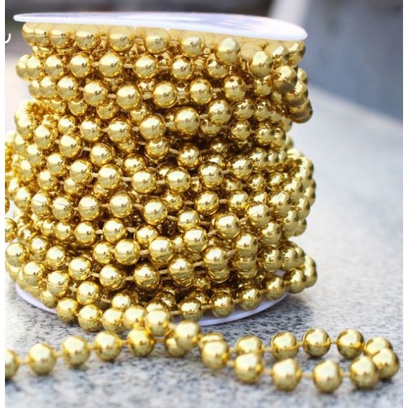 1yard 8mm Christmas Bead Chain Pendant Christmas Tree Decoration Pearl Beads Chain Ornament Christmas 电镀珠串珠 (619L) - Image 5