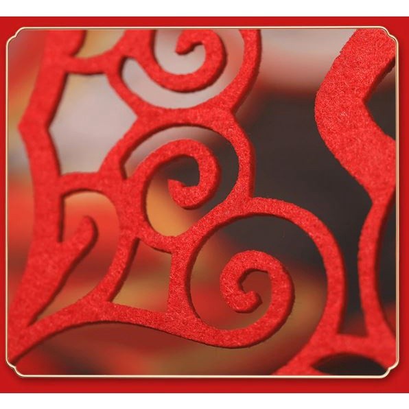 1pc 30cm/40cm Chinese Wedding Wall decals Red Wall Stickers Non-Woven Fabric Door stickers Bedroom 喜字贴纸结婚婚房 (1973L) - Image 3