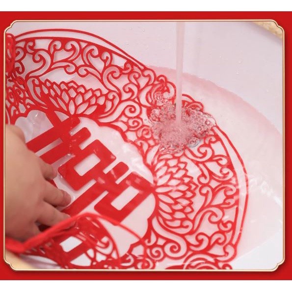1pc 30cm/40cm Chinese Wedding Wall decals Red Wall Stickers Non-Woven Fabric Door stickers Bedroom 喜字贴纸结婚婚房 (1973L) - Image 4