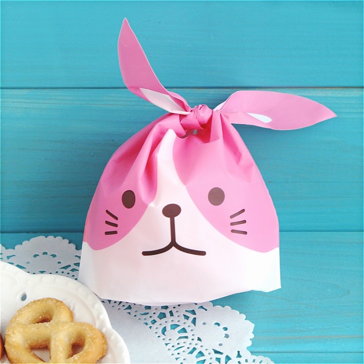 50pcs/lot cute rabbit ear cookie bags Self-adhesive Plastic Bags for Biscuits Snack Baking Package food bag(150L) - Image 11