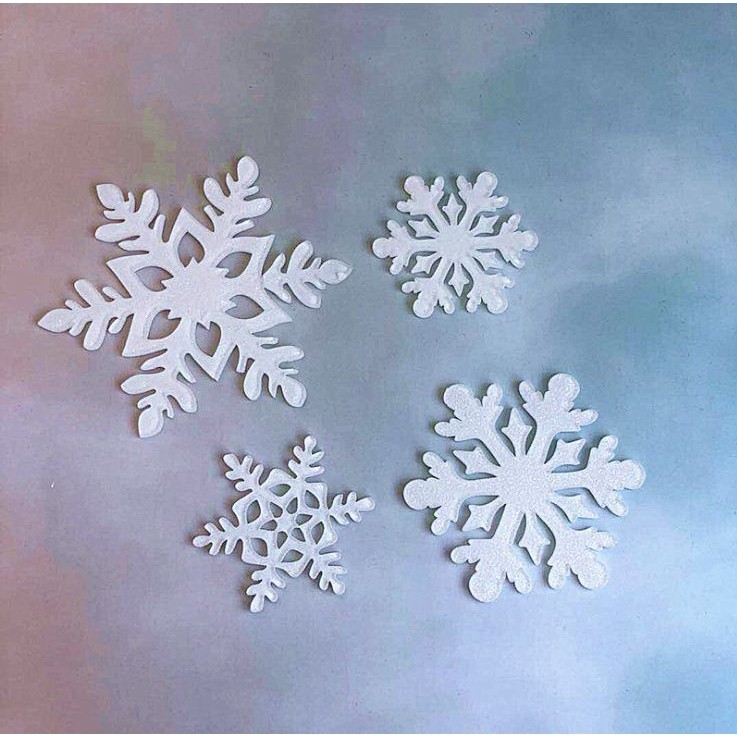 4pcs Merry Christmas Acrylic Cake Topper Glitter White Snowflake Cupcake Topper For Christmas Party Decor(805L) - Image 10