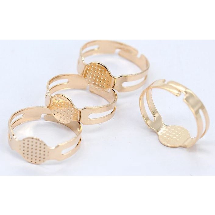 1/2pcs Open Ring Circle With Pad Adjusted 18mm Flat Ring Base Silver Plated For Jewelry Making 戒指托(1977L) - Image 9