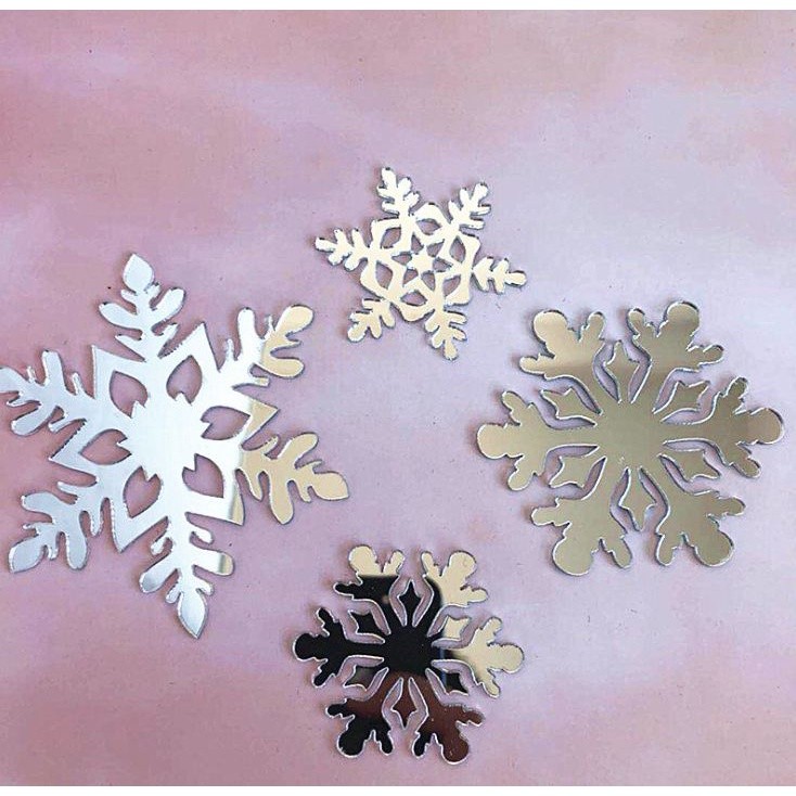 4pcs Merry Christmas Acrylic Cake Topper Glitter White Snowflake Cupcake Topper For Christmas Party Decor(805L) - Image 11