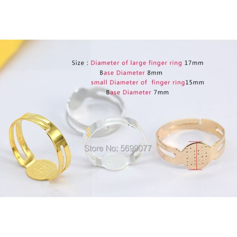 1/2pcs Open Ring Circle With Pad Adjusted 18mm Flat Ring Base Silver Plated For Jewelry Making 戒指托(1977L) - Image 4