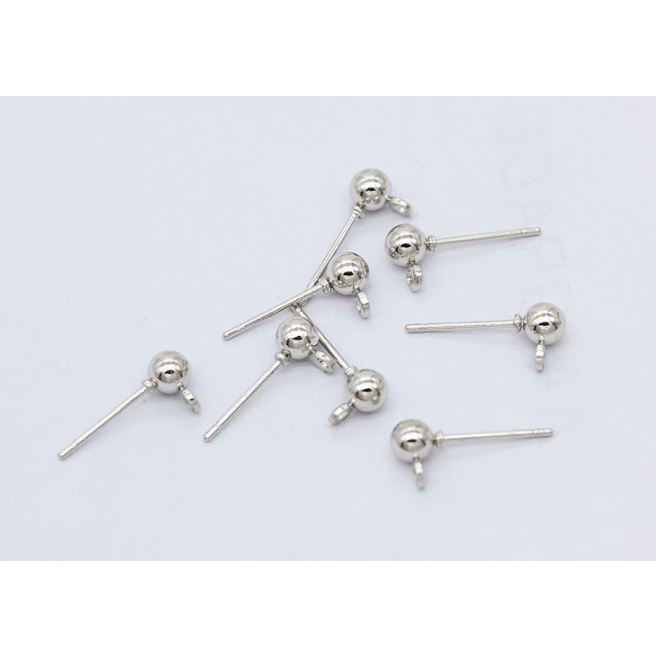 10pcs 4mm ball beads Head with loop Earring base findings Ear Stud Ear Post Ear Pin Ball Beads 带吊孔圆珠球耳钉(1979L) - Image 11