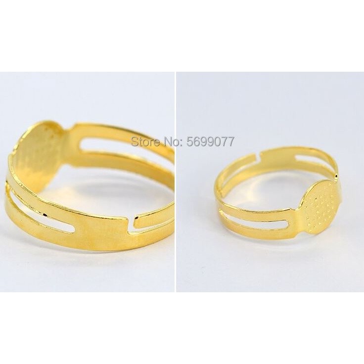 1/2pcs Open Ring Circle With Pad Adjusted 18mm Flat Ring Base Silver Plated For Jewelry Making 戒指托(1977L) - Image 7