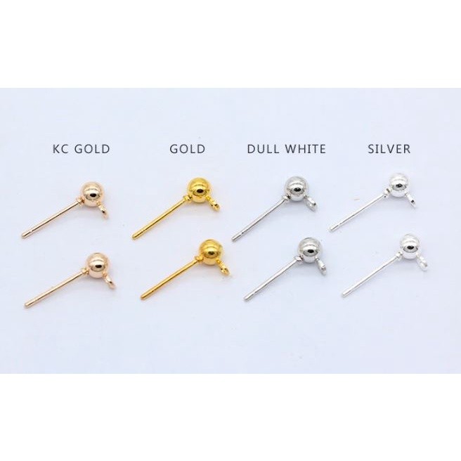 10pcs 4mm ball beads Head with loop Earring base findings Ear Stud Ear Post Ear Pin Ball Beads 带吊孔圆珠球耳钉(1979L) - Image 4